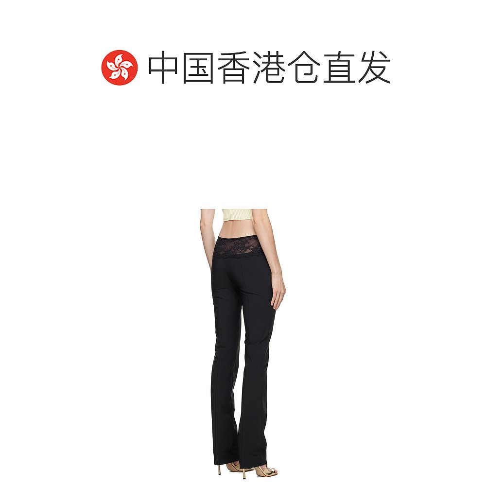 香港直邮潮奢 Blumarine 蓝色情人 女士 黑色 Slim-Fit 长裤 P422 - 图1