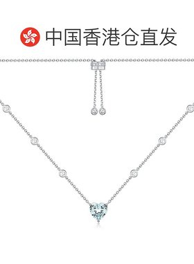 自营 APM Monaco蓝色爱心项链女生银气质锁骨链生日礼物七夕礼物