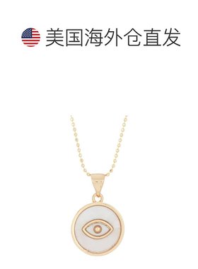 自营 Adornia 珍珠母邪恶之眼吊坠项链 金 - 白色 美国奥莱直发