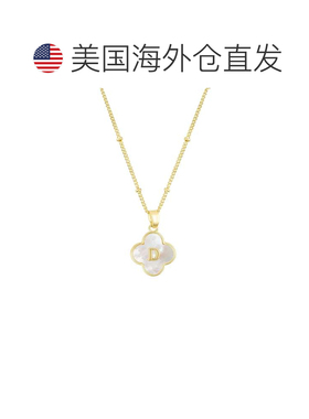 自营adornia14k镀金珍珠母头三叶草项链-白色-d 美国奥莱直发