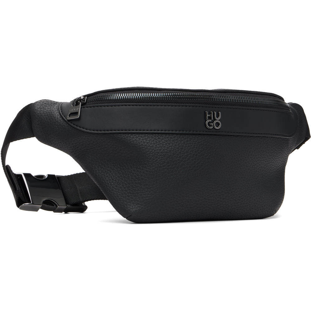 1h可退 香港直邮boss 雨果 男士 黑色徽标腰包 50547437 black黑,淘宝优惠券,粉丝福利购,淘宝优惠卷