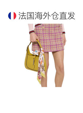 自营欧洲直邮GUCCI古驰 女士浅蓝色真丝印花丝带