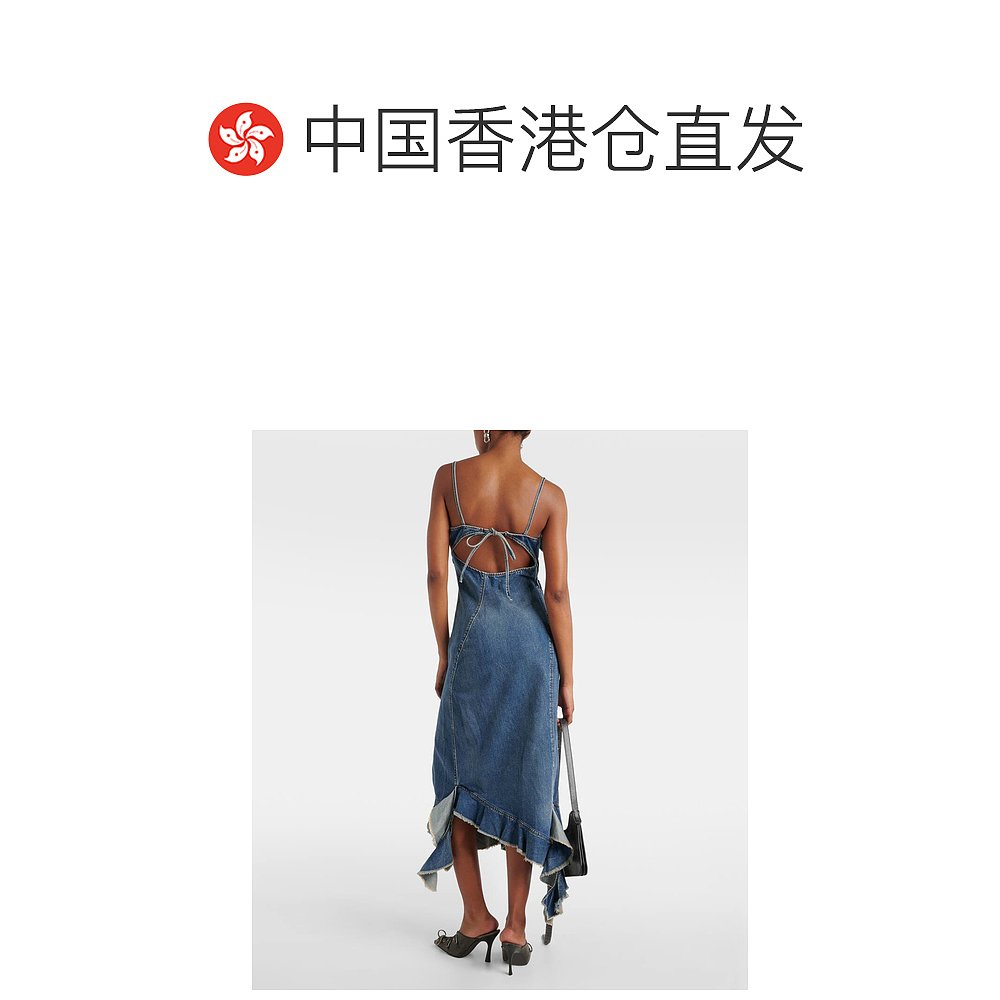 香港直邮潮奢 Acne Studios 艾克妮 女士Delouise 荷叶边牛仔中长 - 图1