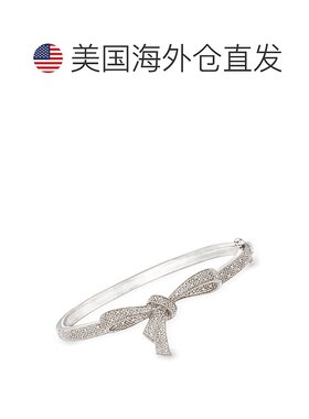 自营 Ross-Simons 925 银钻石蝴蝶结手链 - 8 英寸 美国奥莱直发
