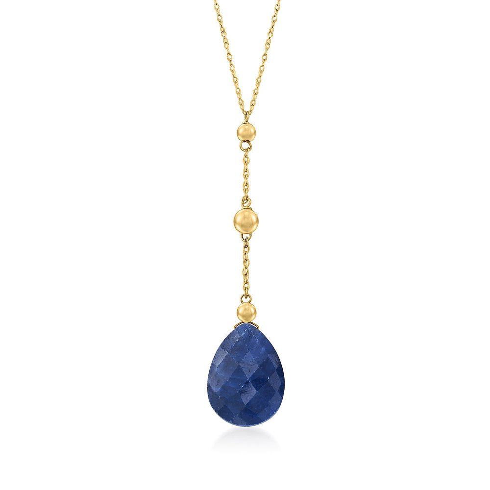 Ross-Simons Sapphire Y-Necklace in 14kt Yellow Gold - 18 in - 图2