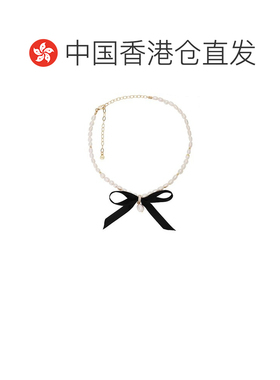 香港直邮Ettika  天鹅绒蝴蝶结精饰珍珠短项链 CH1056BLKG