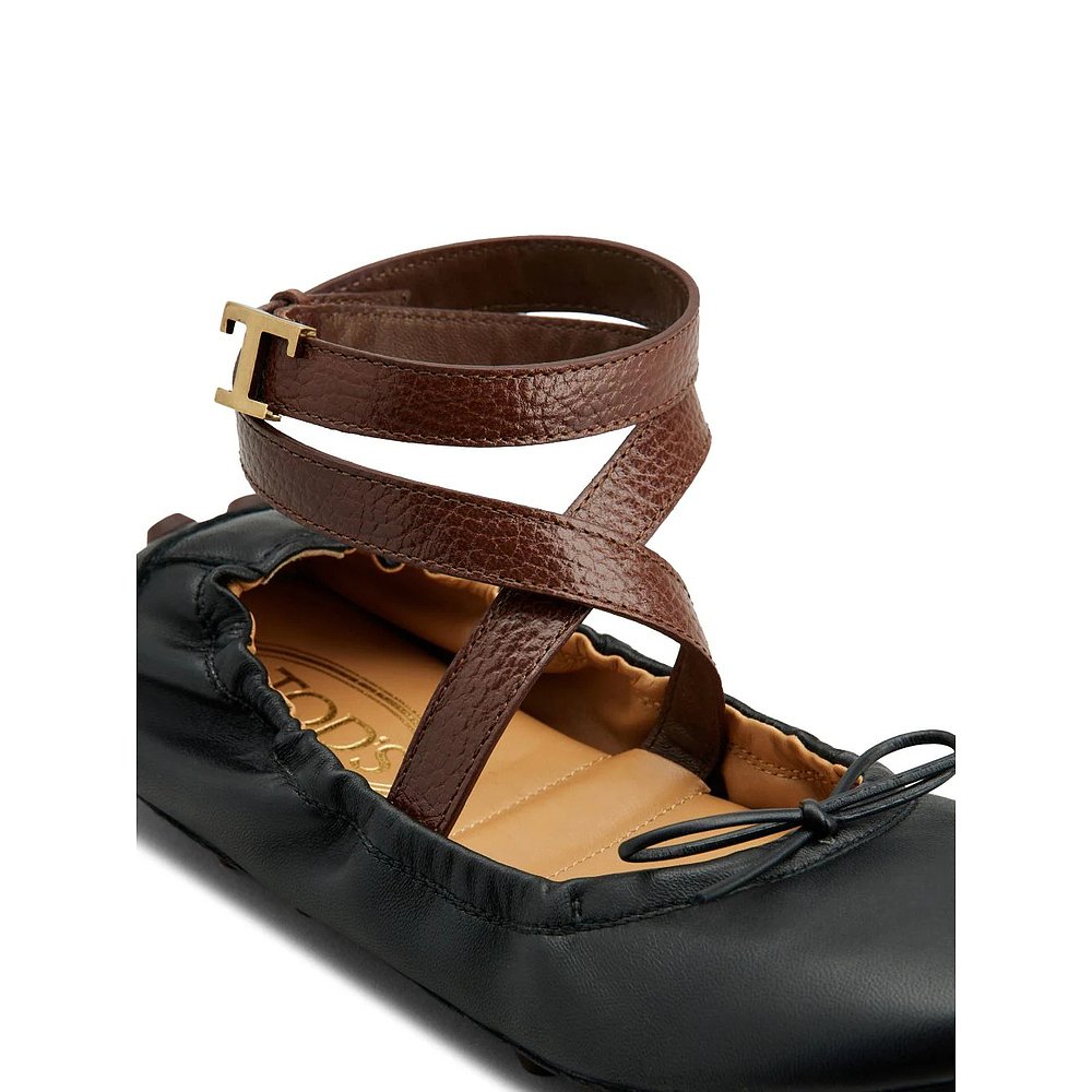 1h可退 TOD'S 女士芭蕾乐福鞋 XXW76K0HS50SWH014H SS2024 黑色 - 图2