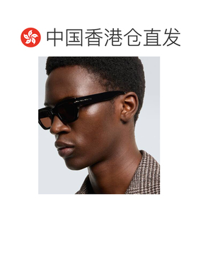 1h可退 香港直邮Fendi 芬迪 男士 鞍棕色矩形太阳眼镜 black黑色