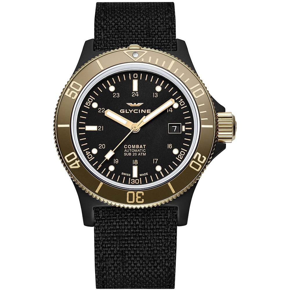 Glycine Men's Combat Sub 42 42mm Automatic Watch- black【-图2