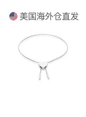 自营Adornia Heart Bolo Slider 手链 白色铑黄铜 - 银白色 美国