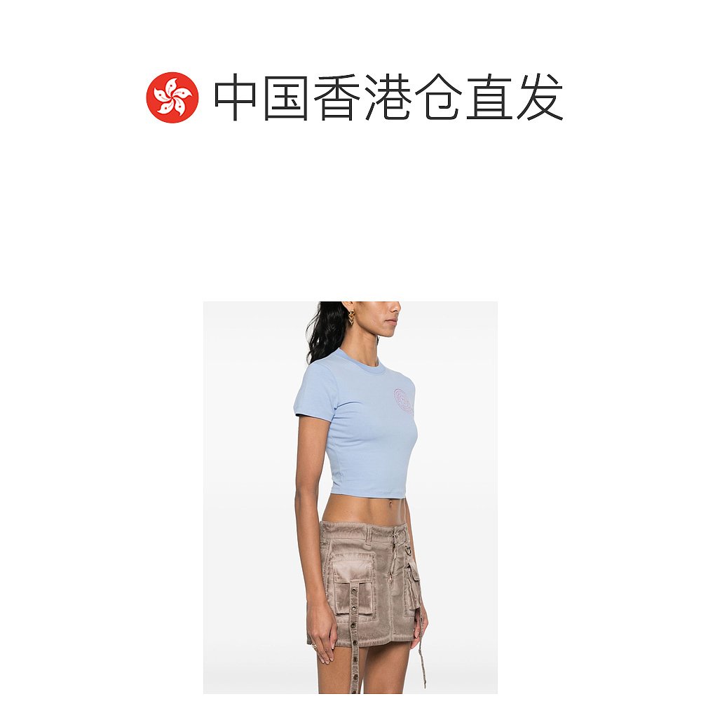 香港直邮VERSACE JEANS 女士T恤 76HAHG06CJ02G261 - 图1
