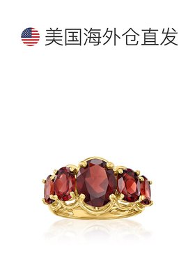 自营 Ross-Simons 18kt 金粉红色托帕石 5 石戒指 红色 美国奥莱