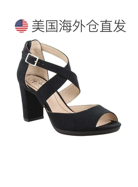 自营Women's LifeStride Allison Sandals Black Microsuede Peep