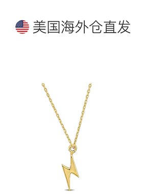 自营 Mimi & Max 闪电吊坠带链条 14k 金 - 17 英寸 - 黄色 美国