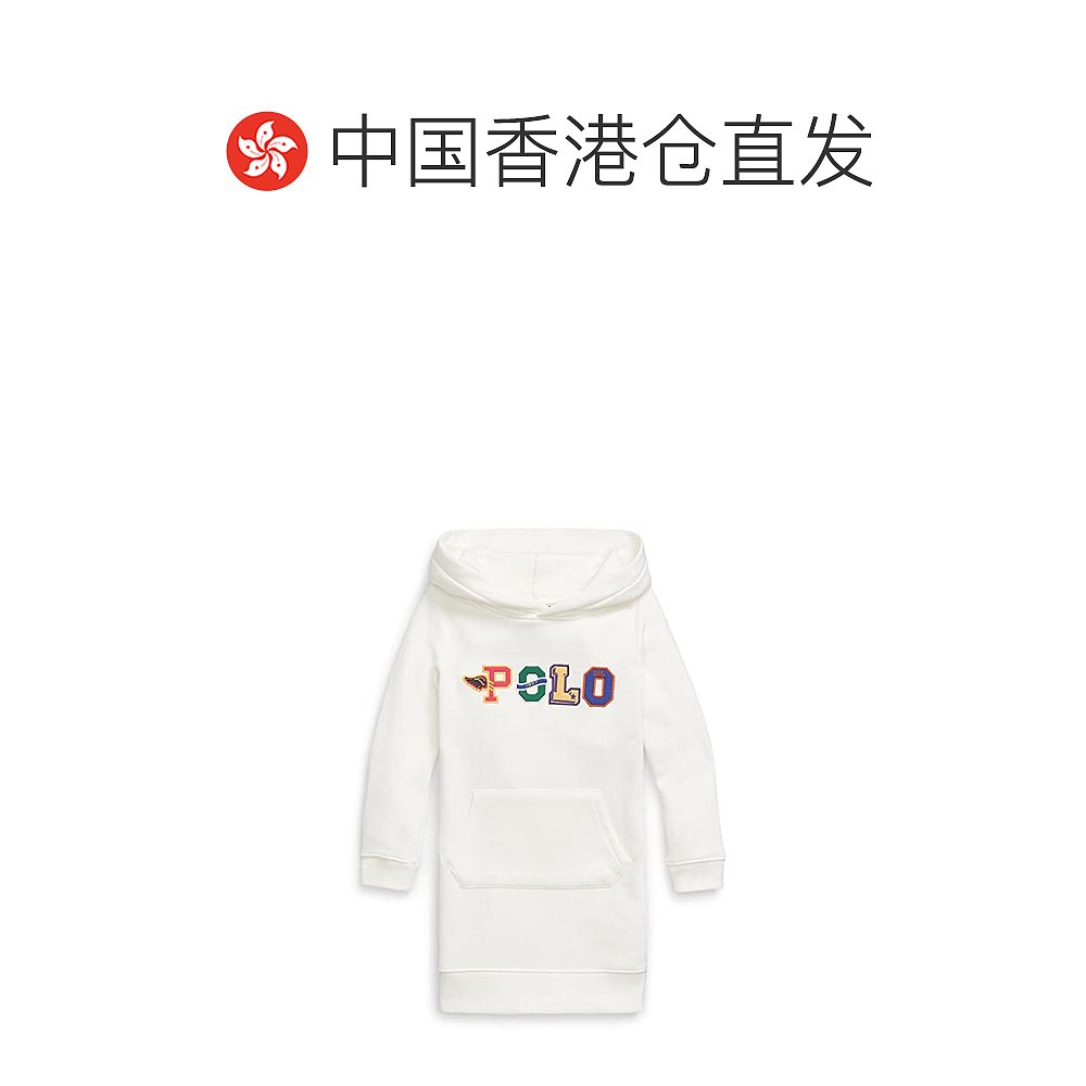 香港直邮潮奢 Polo Ralph Lauren 女童徽标抓绒带帽连衣裙(小童)