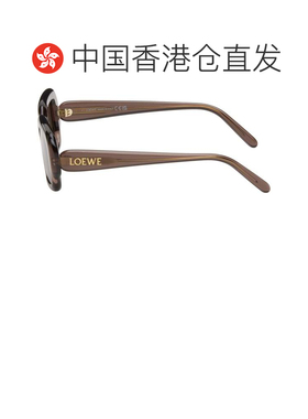 香港直邮潮奢 LOEWE 罗意威 女士 棕色 Rectangular Slim 太阳镜