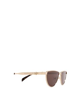ALEXANDER MCQUEEN 女士眼镜 AM0456S002 CO 棕色 几何框太阳镜