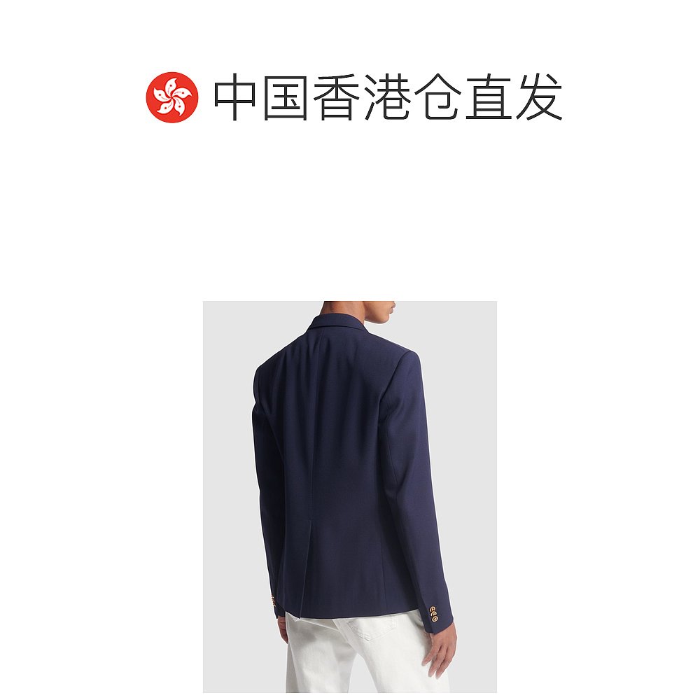 香港直邮潮奢 Versace 男士Grain de poudre羊毛西服夹克 - 图1