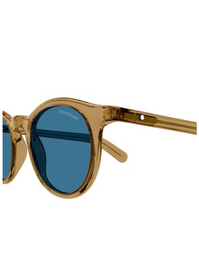 MONTBLANC 男士太阳镜 MB0353S005 SS2025 蓝色 几何框太阳镜