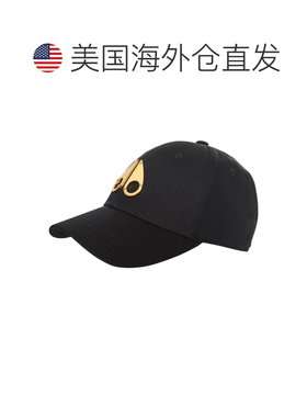 自营Moose Knuckles徽标图标可调背带黑色/金色 | 男士可调帽-OS