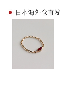 1h可退 日本直邮cui-cui 男女同款 K10黄金ruby链戒 精致链条设计
