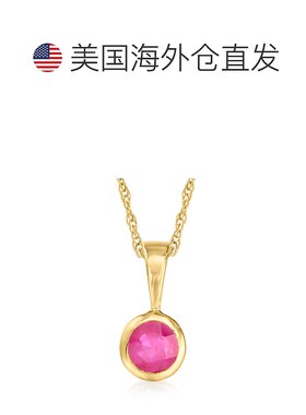 Ross-Simons Ruby Pendant Necklace in 14kt Yellow Gold. 16 in