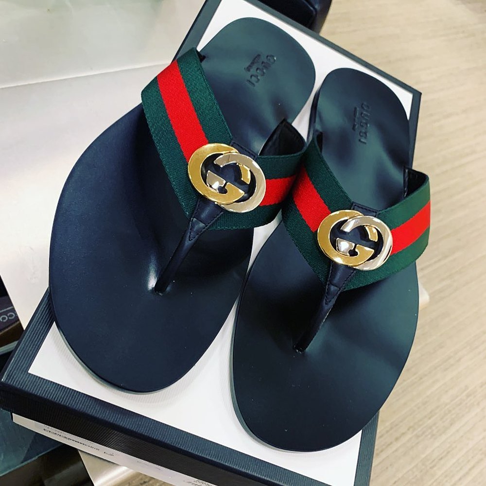 Gucci 古驰 男士 饰织带夹趾凉鞋 630307H9020 - 图2