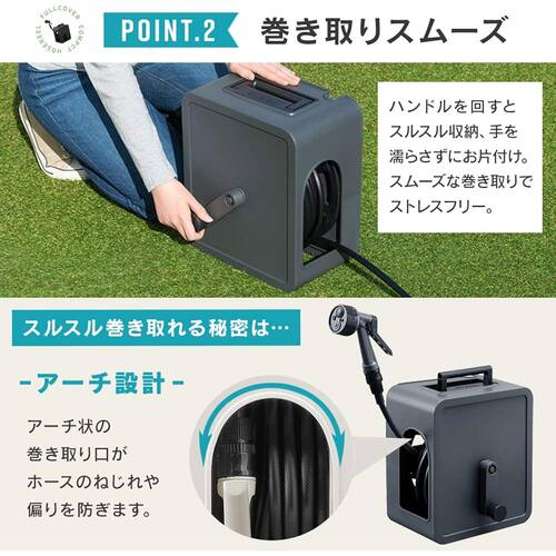【日本直邮】爱丽思欧雅玛水管卷盘15m全罩付龙头接合 FCH-15M 白 - 图3