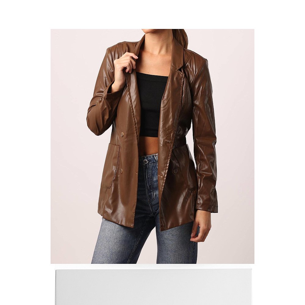 another lovePaige Blazer Sequoia Jacket in Brown brown 【美 - 图3