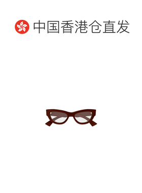 香港直邮GUCCI 女士眼镜 GG1836O003 CO 棕色配饰 古驰几何平光镜