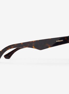 BURBERRY/博柏利24新款 男女通用棕色醋酸框灰镜片方形墨镜