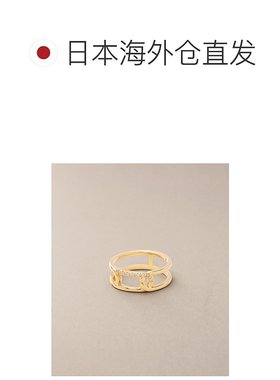 日潮跑腿COCOSHNIK K10 钻石链条图案不对称戒指 405-66346配饰