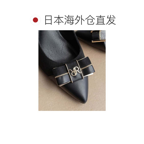 日本直邮RANDA 美脚包鞋 女鞋黑色一脚蹬高跟鞋细高跟 - 图1