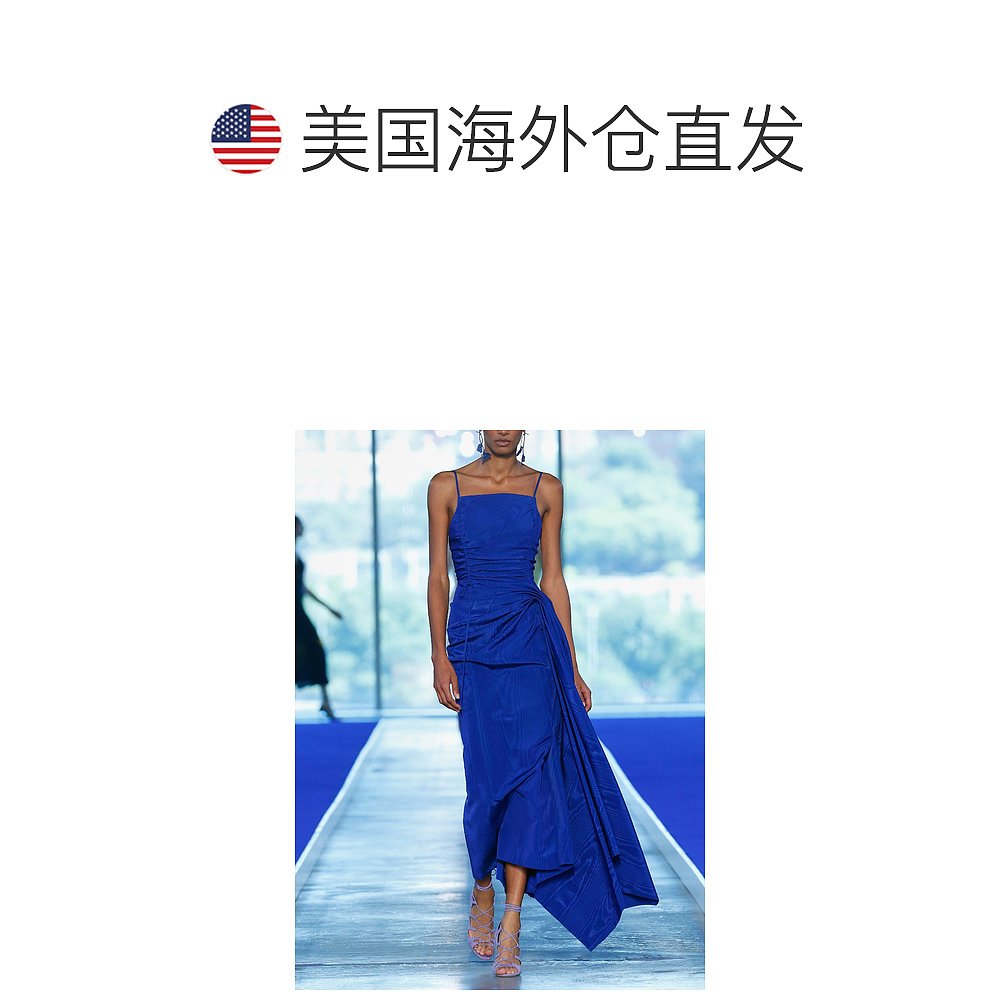 jason wuRuched S/l Crossback Cocktail Dress - blue 【美国奥 - 图1