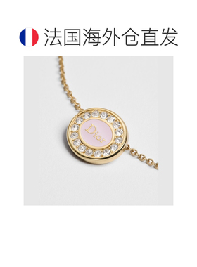 自营欧洲直邮Dior迪奥 Core女士玫瑰粉金属水晶项链