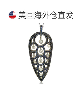 自营 Suzy Levian 纯银蓝宝石密钉项链 - 蓝色 美国奥莱直发吊坠
