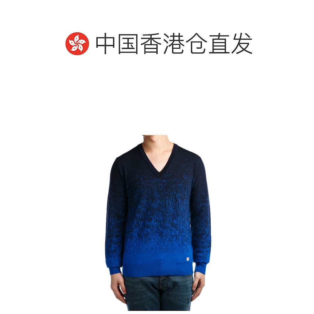 香港直邮VERSACE范思哲/男装服饰天V领男士针织衫/毛衣V700530008