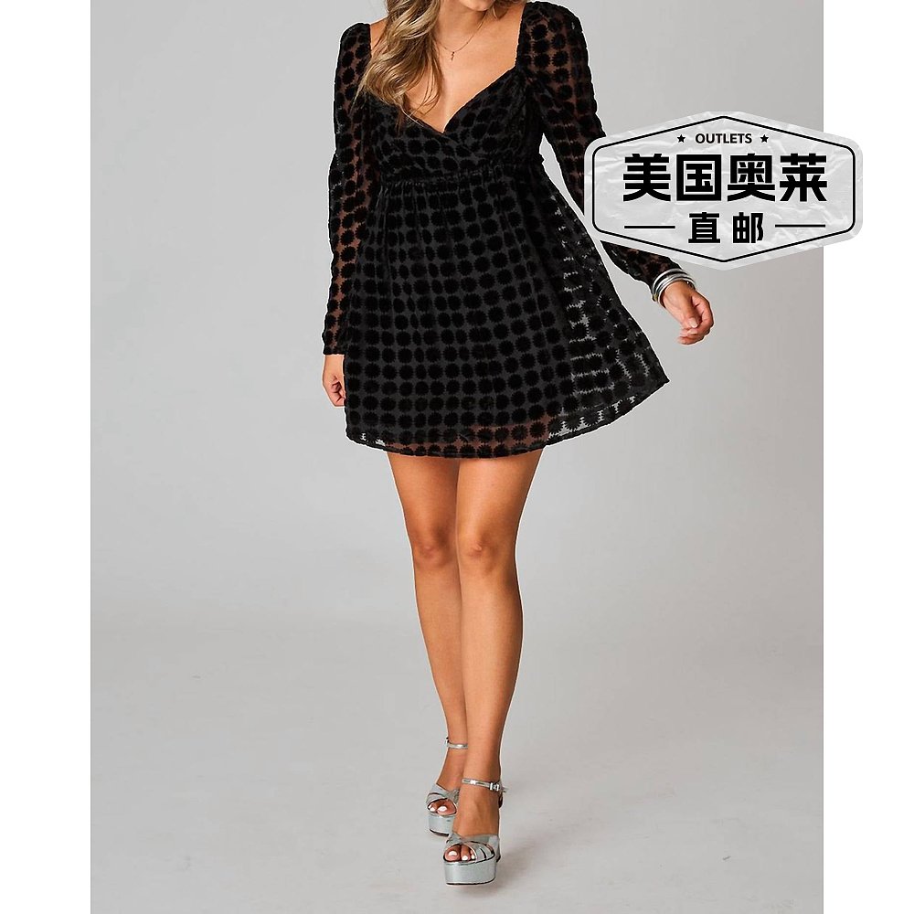 buddyloveFallon Babydoll Mini Dress In Goth- goth【美国奥-图0