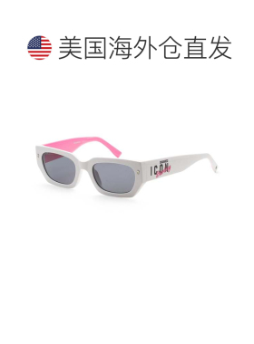 自营Dsquared2女式53mm白色紫红色太阳镜-白色紫红色 美国奥莱直