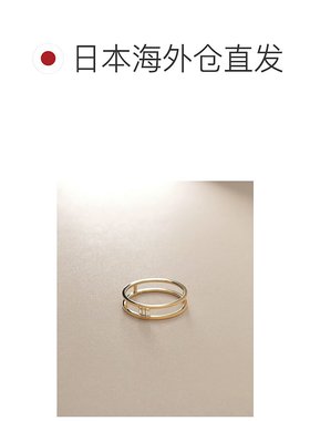 日潮跑腿COCOSHNIK K10 钻石长方形切割 3 石开口戒指 405-66388