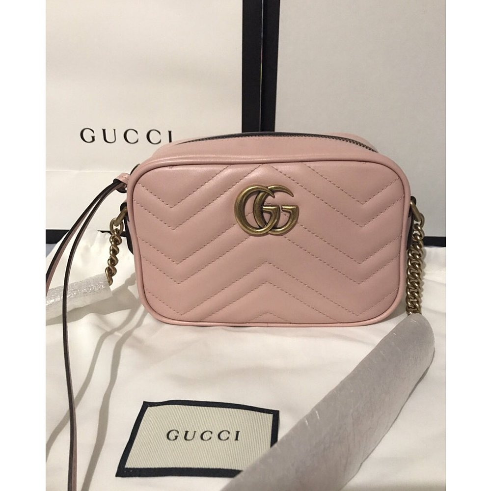 Gucci 古驰 女士 GG Marmont系列小号绗缝肩背包 447632DTD1T - 图3