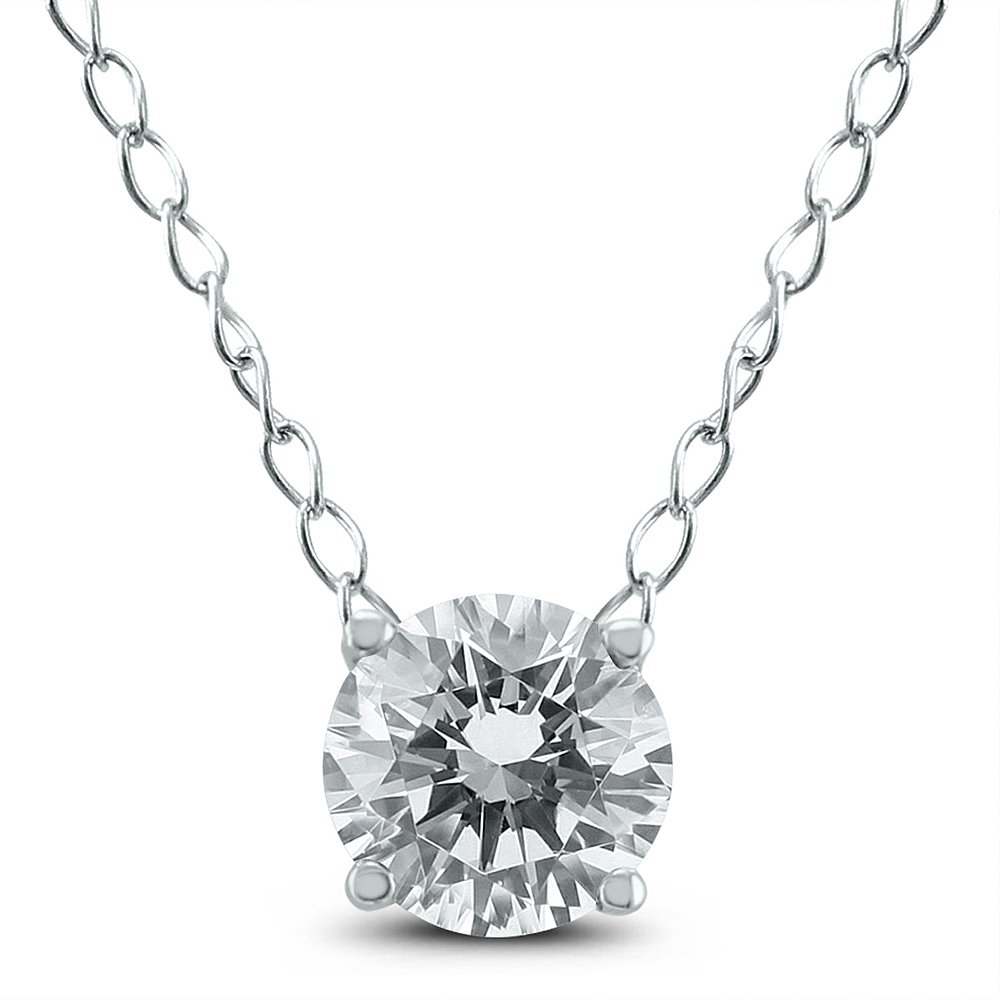 monary1/4 Carat Floating Round Diamond Solitaire Necklace in - 图2