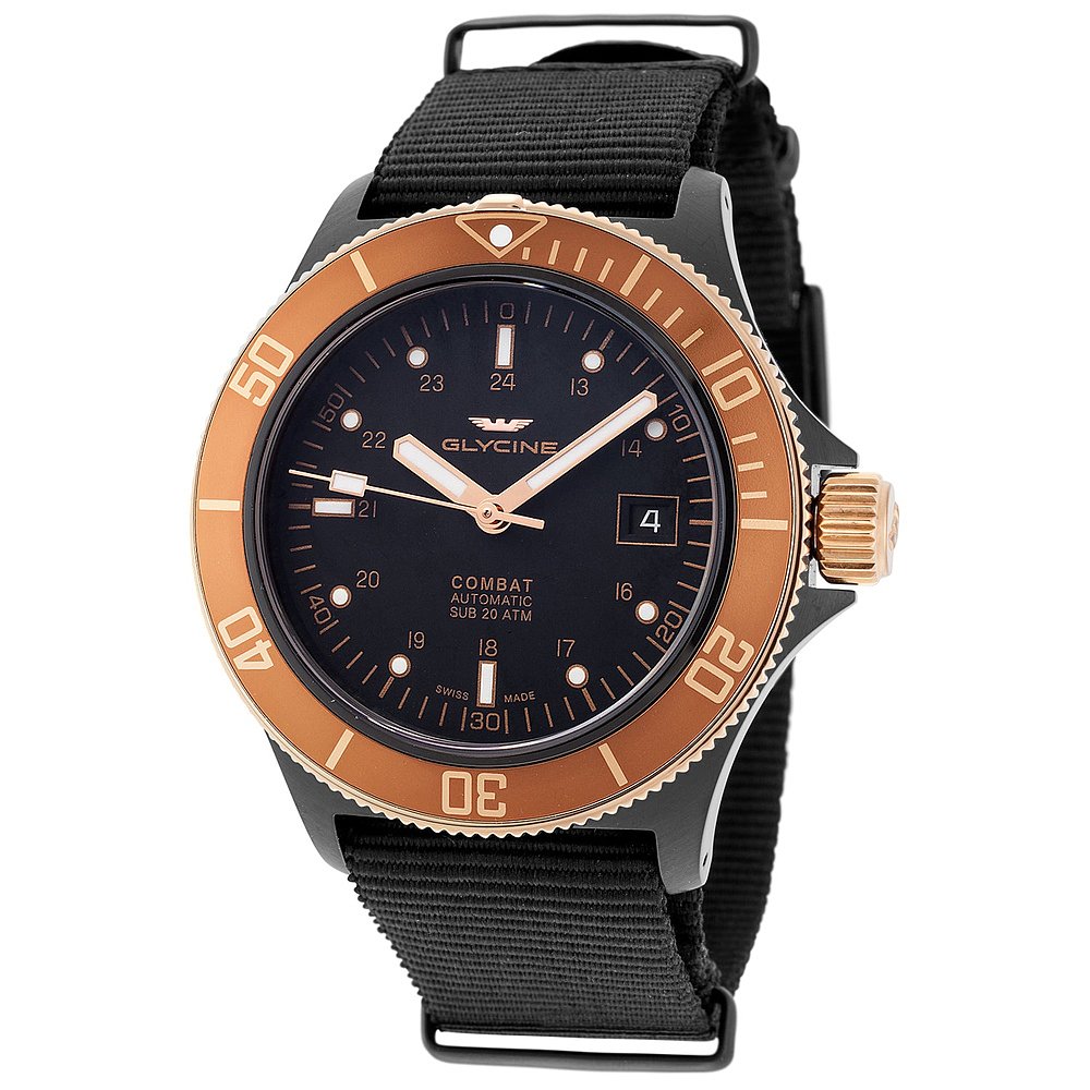 Glycine Men's Combat Sub 42 42mm Automatic Watch- black【-图2