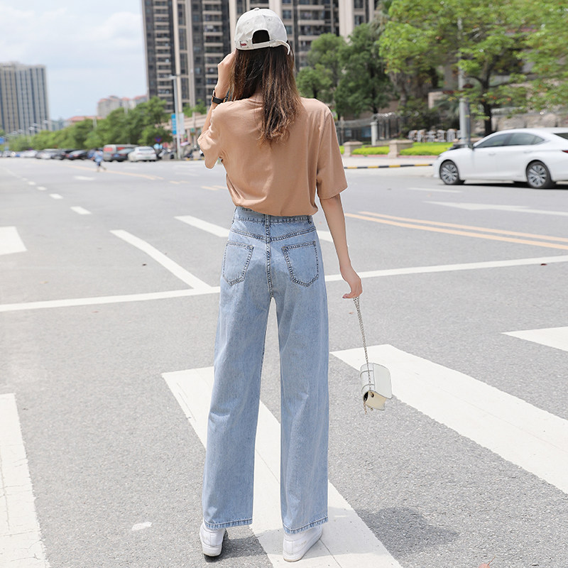 小个子150cm高腰牛仔155直筒裤 蔓菲恋牛仔裤