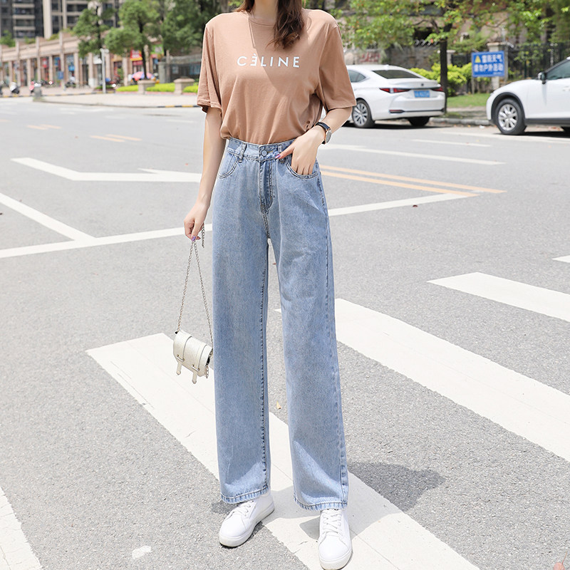 小个子150cm高腰牛仔155直筒裤 蔓菲恋牛仔裤