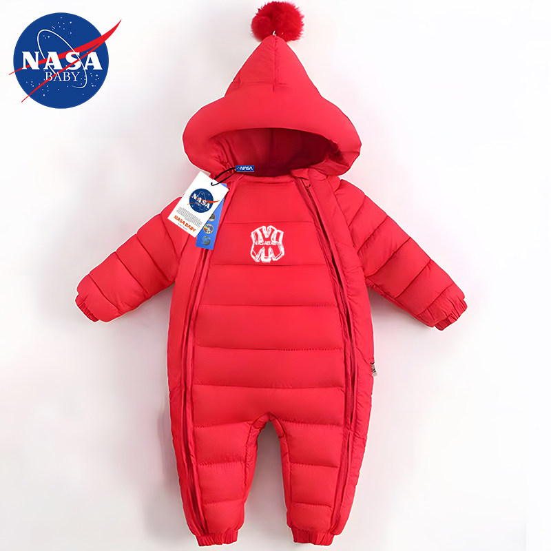 NASA婴儿冬天外出羽绒服加厚保暖NY潮牌男女宝宝连体衣棉服6-12月,淘宝优惠券,粉丝福利购,淘宝优惠卷