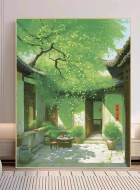 中式美学酒泉子diy涂色数字油画
