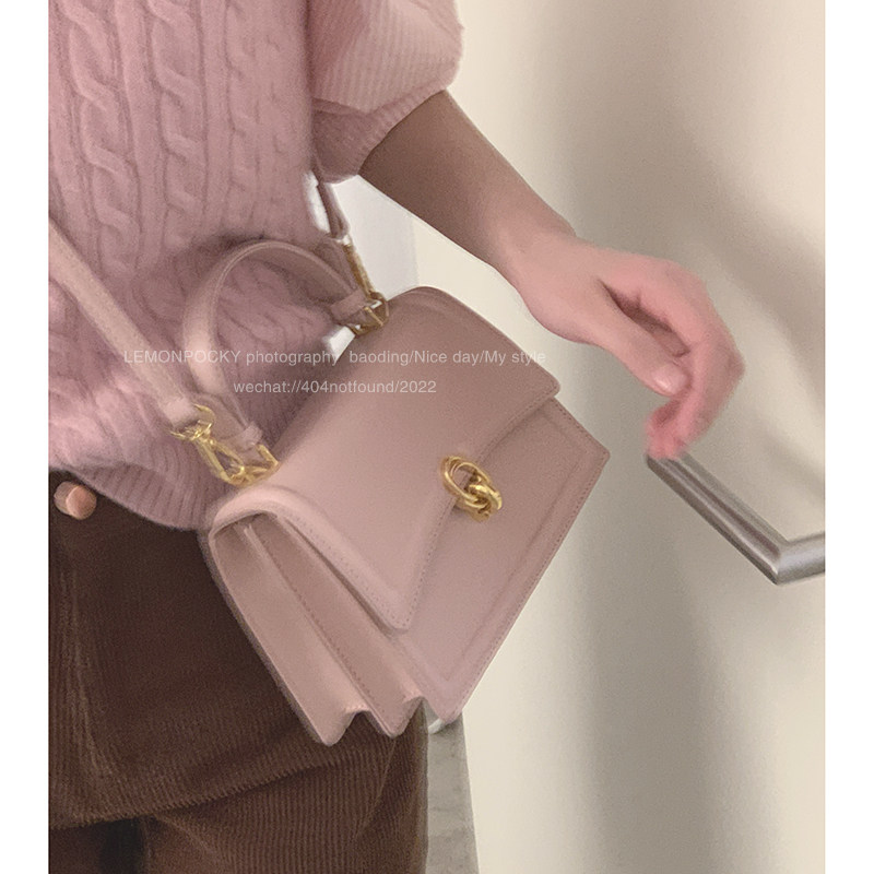 小众粉色手提包包女2023新款潮春夏韩国小方包百搭ins单肩斜挎包,淘宝优惠券,粉丝福利购,淘宝优惠卷