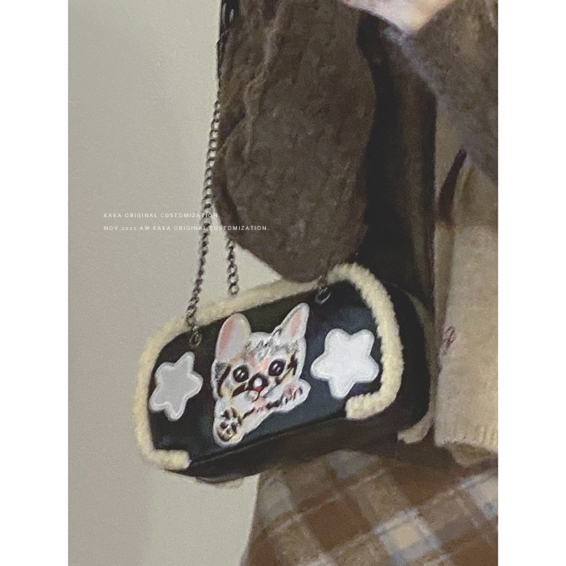 韩系小众包包女2023新款秋冬复古毛绒小方包可爱百搭链条斜挎包,淘宝优惠券,粉丝福利购,淘宝优惠卷