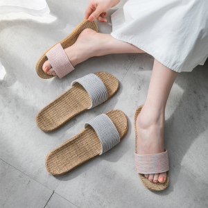 亚麻家用凉拖鞋